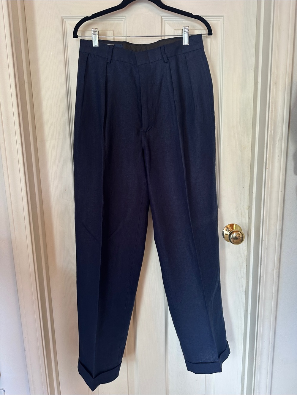 Polo Navy Pleated Dress Trousers